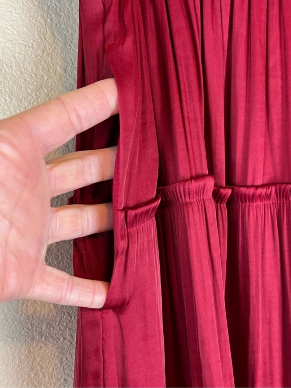 GAP Satin Red Tiered Maxi Skirt - Picture 3 of 5